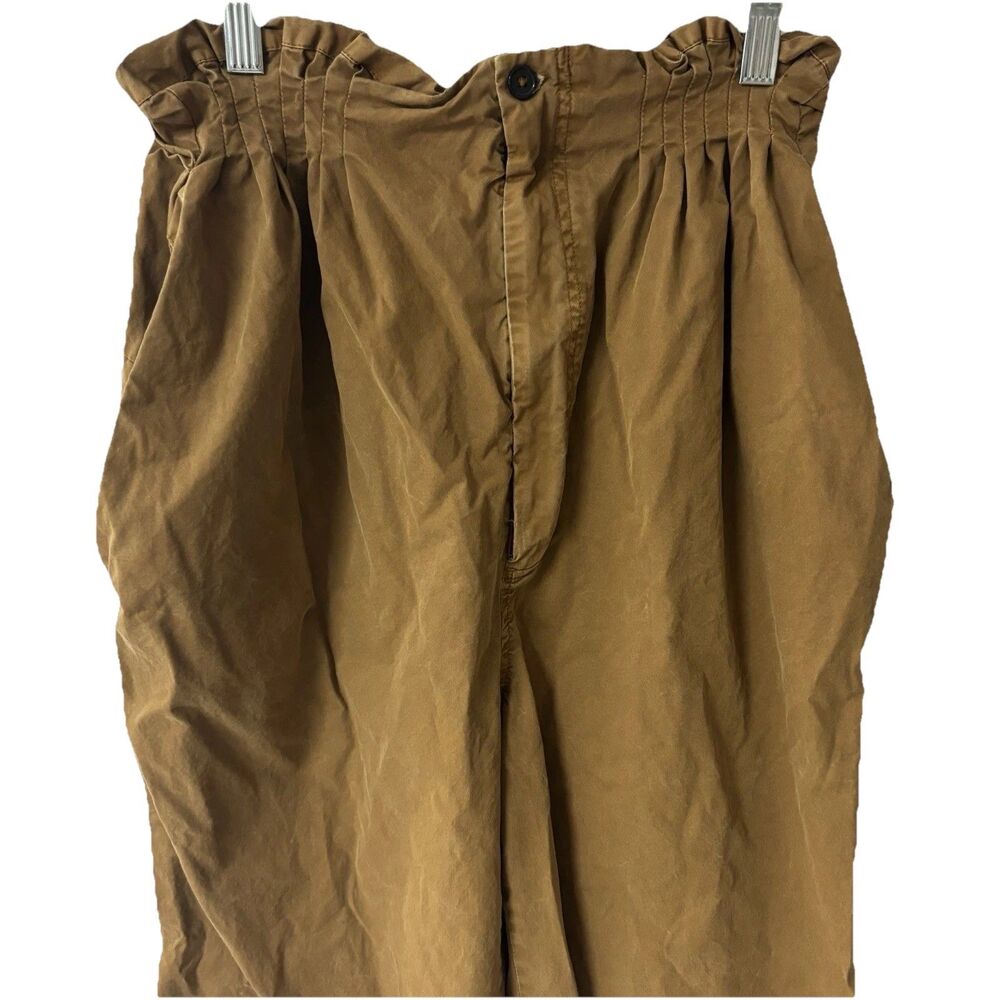 Free People Margate Pleated Paperbag Waist Trousers Size Medium Bohemian Brown